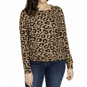 Buffalo David Bitton Women Sweater Leopard Print Soft Viscose Blend Cozy Small